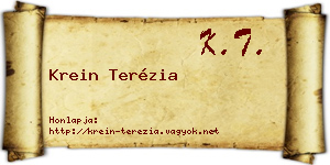 Krein Terézia névjegykártya